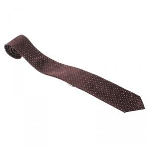 Prada Burgundy Dotted Jacquard Tie