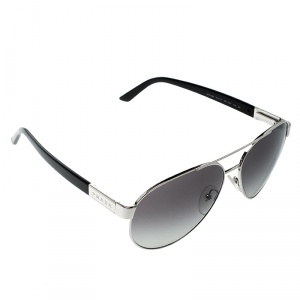 Prada Silver/Black SPR 59N Aviator Sunglasses