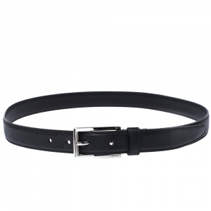 Prada Black Saffiano Leather Buckle Belt 90CM