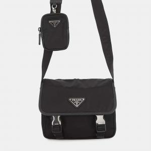 Pre Owned Prada Re-Nylon Shoulder Bag Black Nylon Leather