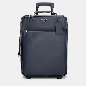 مملوكة مسبقًا Prada 2VQ004 Navy Saffiano Leather Travel Bag