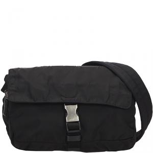 Prada Black Nylon Messenger Bag