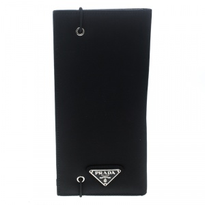 Prada Black Nylon Continental Wallet