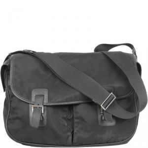 Prada Black Tessuto Nylon Messenger Bag