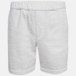 Prada White Cotton Terry Shorts M