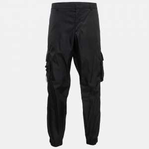 Prada Black Synthetic Cargo Pants 3XL