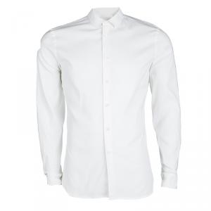 Prada White Long Sleeve Button Front Tailored Shirt L