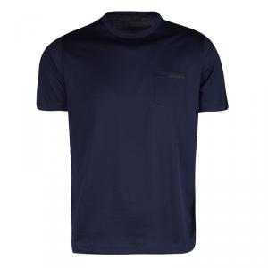Prada Navy Blue Cotton Jersey Short Sleeve Crew Neck T-Shirt M
