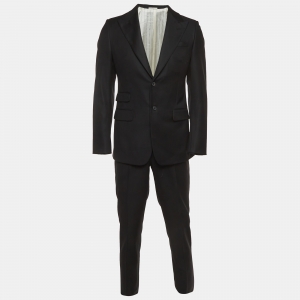 Pre Owned Prada Black Wool Single Breasted Suit M