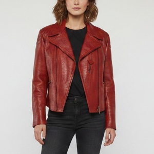 مملوكة مسبقًا Prada Brown Hand-Dyed Quilted Leather Biker Jacket L