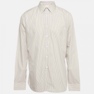 Pre Owned Prada Multicolor Stripe Cotton Button Down T-Shirt XXL