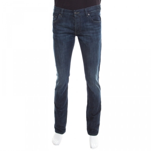Prada  Indigo Faded Effect Denim Tapered Fit Jeans M