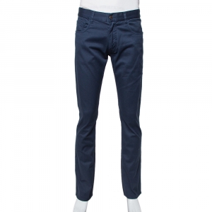 Pre Owned Prada Navy Blue Drill Trousers M