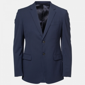 Prada Dark Blue Wool Single-Breasted Blazer M