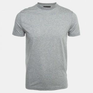 Prada Grey Cotton Crew Neck T-Shirt S