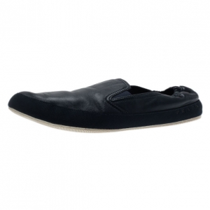 Prada Sport Navy Leather Loafers Size 43