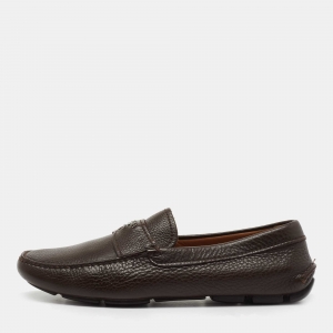 Prada Brown Leather Slip on Loafers Size 40.5