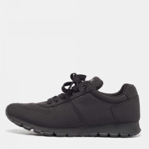 Prada Black Canvas Low Trainer Sneakers Size 45.5