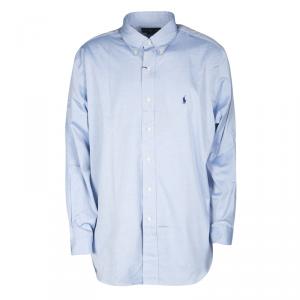Pre Owned Ralph Lauren Blue Cotton Long Sleeve Button Down Classic Fit Shirt XXL
