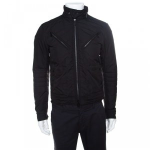 Pre Owned Ralph Lauren Black Zip Front Hooded Jacket S