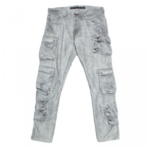 Ralph Lauren Grey Washed Out Denim Slim Fit Cargo Pants S
