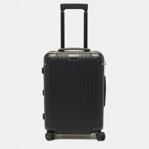 مملوكة مسبقًا Rimowa Black Distinct Black Leather Cabin Suitcase