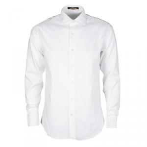 Roberto Cavalli White Cotton Long Sleeve Slim Fit Shirt L