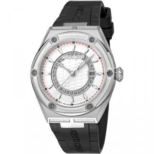 Roberto Cavalli Silver Stainless Steel and Rubber RV1G065P0011 Men's Wristwatch 45MM