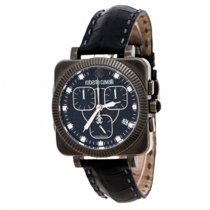 Roberto Cavalli Black PVD Coated Stainless Steel Bohemienne Men's Wristwatch 40 mm