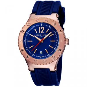 Rochas Blue Rose Gold Plated Stainless Steel RP1G002P0011 Men's Wristwatch 42MM