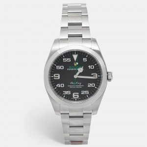 Pre Owned Rolex Black Oystersteel Air-King 116900-0001 Men's Wristwatch 40 mm