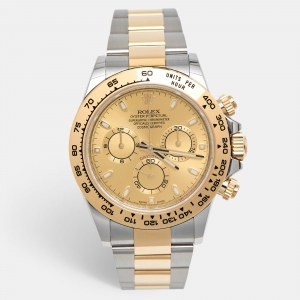Pre Owned Rolex Champagne 18K Yellow Gold Oystersteel Cosmograph Daytona M116503-003 Men's Wristwatch 40 mm