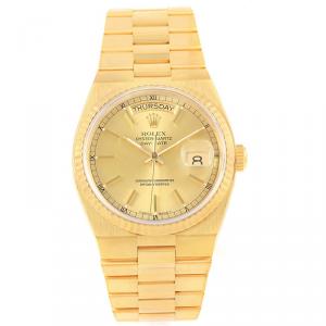 Rolex Champagne 18K Yellow Gold President Day-Date Men's Wristwatch 36MM