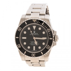 Rolex Black Stainless Steel Oyster Perpetual Submariner 114060 Men's Wristwatch 40 mm
