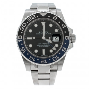 Pre Owned Rolex Black Stainless Steel GMT-Master II 'Batman' 116710 Men's Wristwatch 40 mm