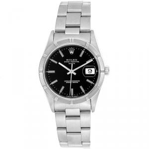 Rolex Black Stainless Steel Date 15210 Men's Wriswatch 34MM