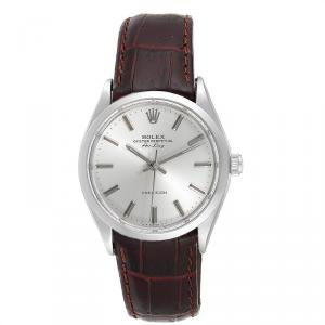 Rolex Silver Stainless Steel Air King 5500 Men's Wristwatch 34 MM