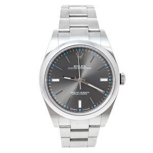 Pre Owned Rolex Grey Stainless Steel Oyster Perpetual M114300-0001 Automatic Men's Wristwatch 39 mm