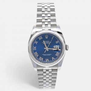 Pre Owned  Rolex Blue Stainless Steel Datejust 116200 Men's Wristwatch 36 mm