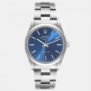 Rolex Air King Blue Dial Smooth Bezel Steel Men's Watch 34 mm