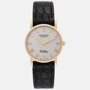 Rolex Cellini Classic Yellow Gold Ivory Anniversary Dial Men's Watch 32 mm