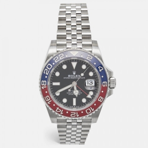 Pre Owned Rolex Black Stainless Steel GMT-Master II 126710BLRO Men's Wristwatch 40 mm 