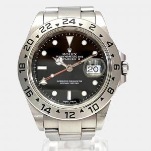 Rolex Black Stainless Steel Explorer 16570 Automatic Men's Wristwatch 40 mm