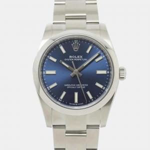 Rolex Blue Stainless Steel Oyster Perpetual 124200 Automatic Men's Wristwatch 33 mm