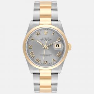 Rolex Datejust Steel Yellow Gold Slate Dial Men's Watch 36 mm