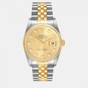 Rolex Datejust Diamond Dial Steel Yellow Gold Men's Watch 36 mm