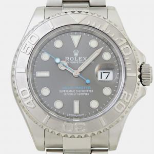 Rolex Grey Stainless Steel Yacht-Master Automatic Men's Wristwatch 40 mm