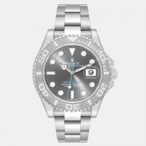 Rolex Yachtmaster Rhodium Dial Steel Platinum Men's Watch 40 mm