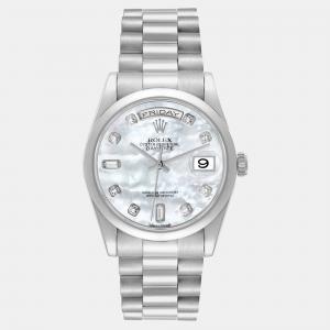 Rolex President Day-Date White Gold Mother of Pearl Men's Watch 118209 36 mm