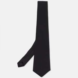 Saint Laurent Paris Black Silk Skinny Tie 